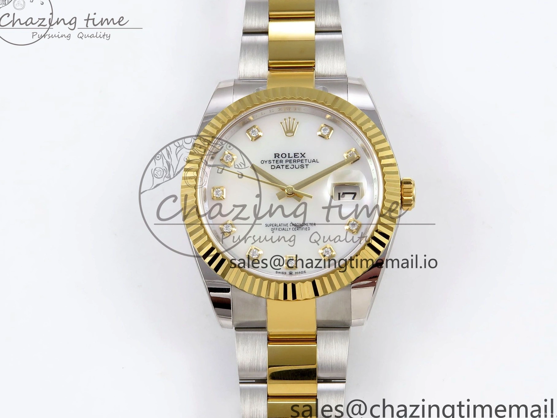 0117 DateJust 41 SS YG ARF 1:1 Best Edition 904L Steel White MOP Dial on Oyster Bracelet SH Sporty 1257